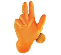 Orange Medium Grippaz Nitrile Gloves Fish Scale Grip Nitrile Pack Qty 50