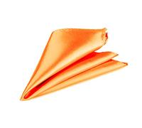 Orange Men’s Satin Pocket Square - Italian Style Plain Handkerchief for Suit, Wedding, Formal Wear, Prom & Gift - Unisex Solid Colour Hanky for Grooms, Parties & Fashion Accessories - 23cm