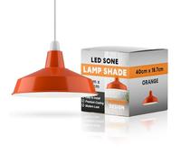 Orange Metal Pendant Light Shade - 40cm Large Ceiling Lampshade with Reducer Ring, Modern Replacement Easyfit Light Shade for Kitchen & Living Room”