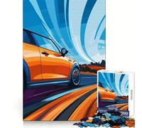 Orange Mini Cooper Speeding 1000 Piece Jigsaw Puzzles for Teenagers Jigsaw Memory Lift Light Relax Image Assembly (50x75cm)