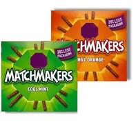 Orange & Mint Chocolate Matchmakers Sticks Gift Box 120g Pack of 2 Crunchy Chocolate Coated Matchmaker Sticks Assorted Flavoured Chocolate Treats for Sharing Gifting and Snacking (2X)