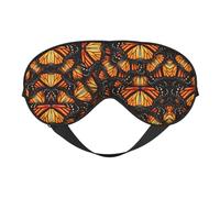 Orange Monarch Butterflies Breathable Adjustable Eye Mask Effective Shading Blindfold for Sleeping with Elastic Strap