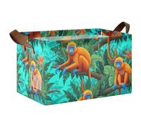 Orange Monkeys Teal Foldable Basket Organizer for Clothing Storage, Bins for Closet Organization for RV Organization and Storage 16.9 x 11.4 x 10 Inches 1 Pack