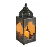 Orange Moroccan Boho Metal Candle Decorative Lantern Tealight Holder 28cm