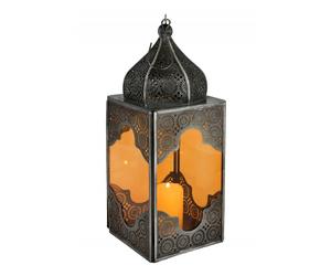 Orange Moroccan Boho Metal Candle Decorative Lantern Tealight Holder 28cm