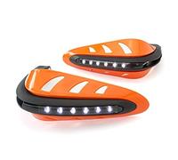 ORANGE Motorbike Quad Bike Handguards Protectors with LED Daytime Running Lights DRL