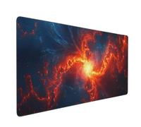 Orange Mouse Mat 600x400 mm Large Mouse Pad Blue Waterproof Desk Mat with Non-Slip Rubber Base, Smooth Surface to Improve Precision and Speed, xxl Gaming Mousepad for Computer, PC, Laptop 2S-361
