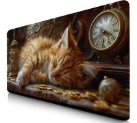 Orange Mouse Mat 600x400x3mm XXL Gaming Mouse Pad Animal Desk Mat, Table Mats with Non-Slip, Soft Smooth Surface, Stitched Edges Desk Pad, Waterproof Fabric, Durable, Office Accessories, Gifts F0-653