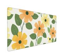Orange Mouse Mat 800x400 mm Large Mouse Pad Flower Waterproof Desk Mat with Non-Slip Rubber Base, Smooth Surface to Improve Precision and Speed, xxl Gaming Mousepad for Computer, PC, Laptop 2S-545