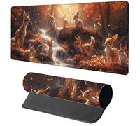 Orange Mouse Mat Gaming, Animal Mouse Pad 900x400x3mm, Extended XXL Desk Mat Large with Stitched Edges, Improved Precision and Speed Non-Slip Rubber Base Mousepad for Office Accessories, Gifts 8-6725