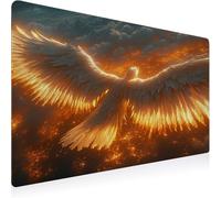 Orange Mouse Mat, Large Mousepad 900x500x3mm Eagle Gaming Mouse Pad, Desk Pad with Stitched Edges, Extended Waterproof Keyboard Mat Non-Slip Rubber Base for Office, Home Desk Accessories for Men D1-30