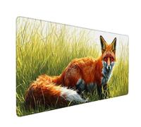 Orange Mouse Pad Fox Large Mouse Mat 80 x 40cm Desk Mat Large Non-Slip Rubber Base-Smooth Cloth Surface, Durable Stitched Edges Desk Pad for Office, Work, Computer Keyboard Accessories (Orange) 57514i