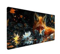 Orange Mouse Pad Fox Large Mouse Mat 90 x 40cm Desk Mat Large Non-Slip Rubber Base-Smooth Cloth Surface, Durable Stitched Edges Desk Pad for Office, Work, Computer Keyboard Accessories (Orange) 58131a