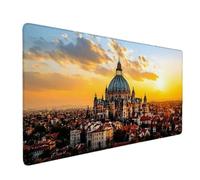 Orange Mouse Pad Landscape Large Mouse Mat 90 x 40cm Desk Mat Large Non-Slip Rubber Base-Smooth Cloth Surface, Durable Stitched Edges Desk Pad for Gaming, Computer, Office Accessories (Orange) 53350h