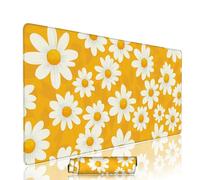 Orange Mouse Pad Large Gaming Keyboard Pads 35.4x15.7x0.12 inch Computer Full Desk Mat Waterproof with Rubber Base Non-Slip xxl Flower Laptop Mat Gaming Accessories with Stitched Edges Office w-11323