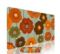 Orange Mouse Pad Large Gaming Keyboard Pads 35.4x15.7x0.12 inch Computer Full Desk Mat Waterproof with Rubber Base Non-Slip xxl Flower Laptop Mat Gaming Accessories with Stitched Edges Office w-10387