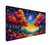 Orange Mouse Pad Tree Large Mouse Mat 100 x 50cm Desk Mat Large Non-Slip Rubber Base-Smooth Cloth Surface, Durable Stitched Edges Desk Pad for Gaming, Computer, Office Accessories (Orange) 53211a