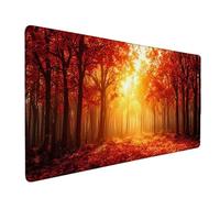 Orange Mouse Pad Tree Large Mouse Mat 90 x 40cm Desk Mat Large Non-Slip Rubber Base-Smooth Cloth Surface, Durable Stitched Edges Desk Pad for Gaming, Computer, Office Accessories (Orange) 50704i