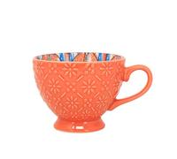 Orange Mug 350ml Ceramic Coffee Cup Tuscany Bohemian Mediterranean Ethnic Style