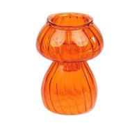 Orange Mushroom Shaped Glass Candlestick Holder | Bud Vase | Elegant Christmas Table Decorations | Xmas Gift for Her or Him Home Décor, Stocking Filler, Secret Santa | by Talking Tables | Size:11.5cm