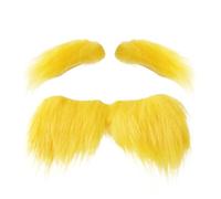 Orange Mustache Eyebrows: Funny Plush Fiber, Self Adhesive Party Accessory, Funny Character Costume Decoration | Creative Halloween & Holiday Supplies