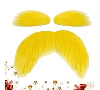 Orange Mustache & Eyebrows - Funny Self Adhesive Party Supplies - Christmas Mustache Costume - for Travel Events with Bonfire Halloween Party Stage Performance Festival Holiday Garden