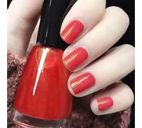 Orange Nail Polish, Golden Orange Nail Varnish, Diamond Glitter Quick Dry nail polish No UV Lamp Curing, Non-Toxic, Long Lasting, Chip Resistant, Quick Drying, At Home Manicure, Salon Manicure (7#)
