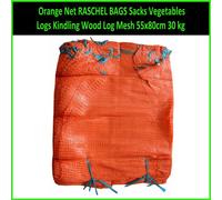 Orange Net Raschel Bag Sacks Vegetables Logs Kindling Wood Log Mesh 55X80Cm Up To 30Kg (1-Sample)