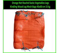 Orange Net Raschel Bags Sacks Vegetables Logs Kindling Wood Log Mesh 45X60Cm 15Kg (Pack Of: 100)