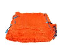 Orange Net Sacks 50cm x 78cm Holds up to 30Kg with Drawstring Raschel Bags Mesh Vegetables Logs Kindling Wood (100)