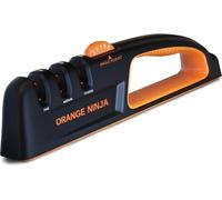 Orange Ninja Knife Sharpeners - 5 Adjustable Sharpening Angle- Premium Quality Kitchen Knife Sharpener - Handheld Knife Sharpeners for Kitchen Knives & Pocket Knife Sharpener by Sharp Pebble