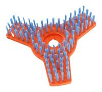 Orange Nylon Cleaning Brush for Lawn Mower Attachment with Adapter Heavy Duty Bristles for Outdoor Pavement Road and Driveway Debris 25.5cm(B)