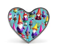 Orange Octopus Pattern Lapel Pin, Metal Heart Lapel Pins, Fashion Badge for Shirts, Jackets, Hats, Colorful Gnomes, Love form