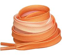 Orange Ombre Shoelaces - Gradient Flat Laces for Trainers, Sneakers, Boots - Durable & Stylish Design - 120cm/47” Long, 10mm Wide - Perfect for Shoes, Hi-Tops & More