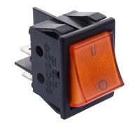 Orange On-Off 110V illuminated Rectangle Rocker Switch DPST 16A