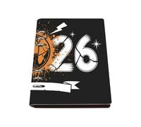 Orange Paint Splatters 2026 Notebook, Pu Leather A5 Notebooks, Lined Paper Wedding Notebook 180Pages/90Sheets, Notepad for Meeting, Exercise Book for Dairy, Revision Supplies Journal Diary