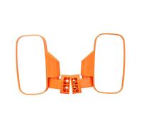(Orange) Pair Universal Motorcycle Mirrors UTV Handle Bar Side Rear View Mirrors Shockproof