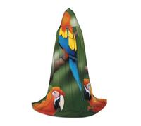 Orange Parrot Bird M Printed Halloween Wizard Cape | Themed Party Costume | Adult/Youth Cosplay Cape | Sizes S M L