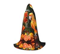 Orange Parrot Bird M Printed Halloween Wizard Cape | Themed Party Costume | Adult/Youth Cosplay Cape | Sizes S M L