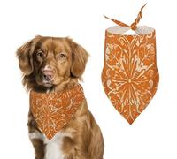 Orange Pattern Dog Bandanas - Cute Pet Scarf for Dogs Cats Triangle Kerchief Bibs Soft Breathable Pet Bandanas Fashion Accessory for Puppy Small Medium Large Pets