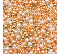 orange peach gold white sprinkles for cakes cupcake edible metallic pearls toppers sprinkle mix blend pastel topper decoration baking biscuits cake topper PEACHY
