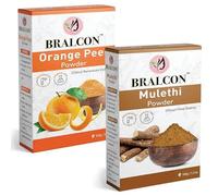 Orange Peel Powder, Mulethi Powder Combo -200g(100g x 2 Pack) | Liquorice Powder| Mulethi Powder for Face & Skin, Hair Growth|Orange Powder for Skin Whitening, Face Pack, Glowing Skin