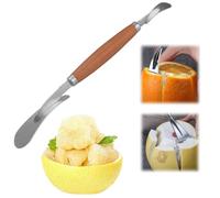 Orange Peeler Tool,Citrus Opening Tool,Stainless Steel Pomelo Opener,Curved Grapefruit Peeler with Serrated Edge,Silver Orange Peeler,Grapefruit Peeling Device,Kitchen Fruit Peeler Curved Carving Tool
