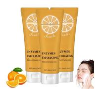 Orange Peeling Gel, Orange Exfoliating Gel, Oranges Enzymes Exfoliating Gels, Effective Glow Skin Scrub, Soften and Moisturise Skin, Gentle Formula Deeply Exfoliation Cleanser for Face and Body (3PC)