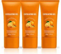Orange Peeling Gel, Peeling Gel, Purifying Exfoliat Gels, Deep Exfoliating Cleanser for Face and Body, Exfoliating Face Wash, Gentle yet Effective Skin Scrub with Orange Bubble Formula (3PC, 60g)