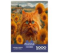 Orange Persian Cat Jigsaw Puzzles Puzzles for Adults Kids. 1000 Pieces Animal Impossible Challenge Toy Educational Games Home Decoration for Adults& Kids Age 14 Years Up 38x26cm/1000pcs