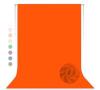 Orange Photography Backdrop for Photoshoot, Fabric, 5x7 FT | Versatile Studio Photo Backgrounds, Easy to Install, for Portraits Shooting, Party Decor, Live Streaming, Video Recording