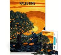 Orange Picking Palestine Jigsaw Puzzle for Adults 1000 Pieces Boost Recall Leisure Fun Accurate Edge Lovely Present (50x75cm)