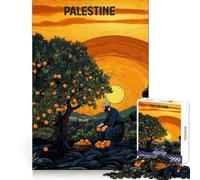 Orange Picking Palestine Jigsaw Puzzle for Adults 1000 Pieces Boost Recall Leisure Fun Accurate Edge Lovely Present (50x75cm)