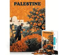 Orange Picking Palestine Jigsaw Puzzles for Adults 1000 Pieces Brain Workout Toy Relaxing Fun Art Assembly (38x52cm)